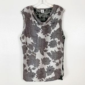 CAbi Tango Blouse Floral Sleeveless Cowl Neck L
